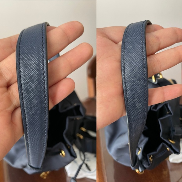 PRADA Duet Nylon bucket navy bag $1,820 - Picture 10 of 16